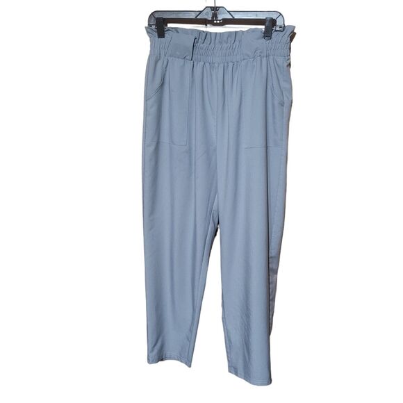 Freeprance Women's XL Pants Casual Trouser Paper Bag Elastic Pull On Grey - Picture 1 of 12